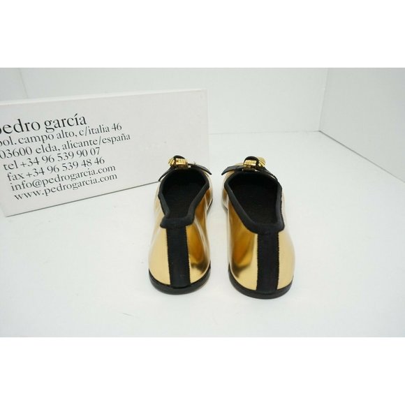 Pedro Garcia Anne Gold Mirror Kid Leather Women's Slip On Flats 36 US 6 M $460 - Picture 7 of 12